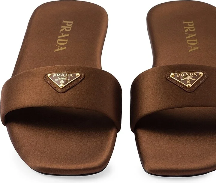 Women's Satin Slides - Brown - Size 6 - Image 5