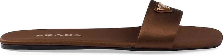 Women's Satin Slides - Brown - Size 6