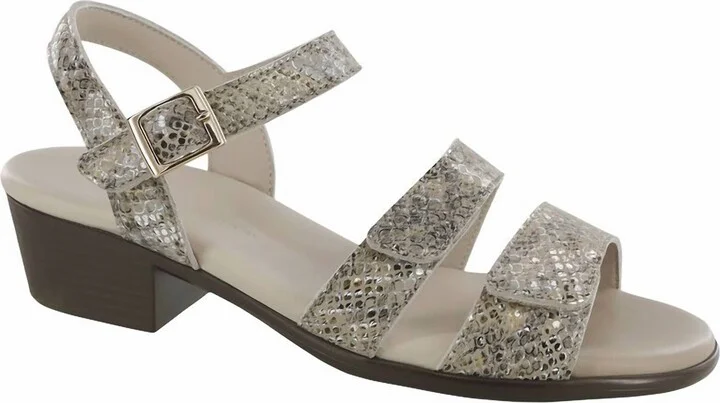 Women's Savanna Heel Strap Sandal In Multisnake Gold