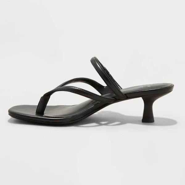 Women's Sayler Thong Heels - A New Day™ : Slip-On T-Strap, Cushioned Insole, Faux Leather, 2" Louis Heel, Open Round Toe - Image 3