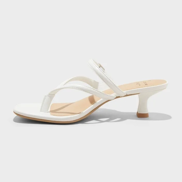 Women's Sayler Thong Heels - A New Day™ : Slip-On T-Strap, Cushioned Insole, Faux Leather, 2" Louis Heel, Open Round Toe - Image 4