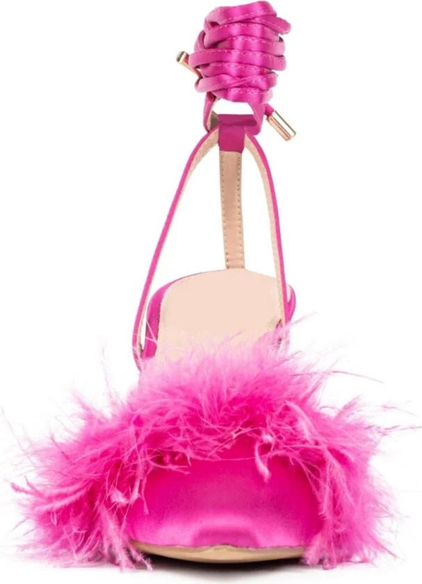 Womens Saylor- Faux Feather Heel Sandal - Image 6