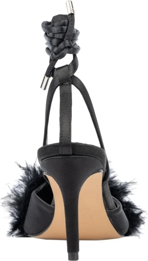 Womens Saylor- Faux Feather Heel Sandal - Image 7