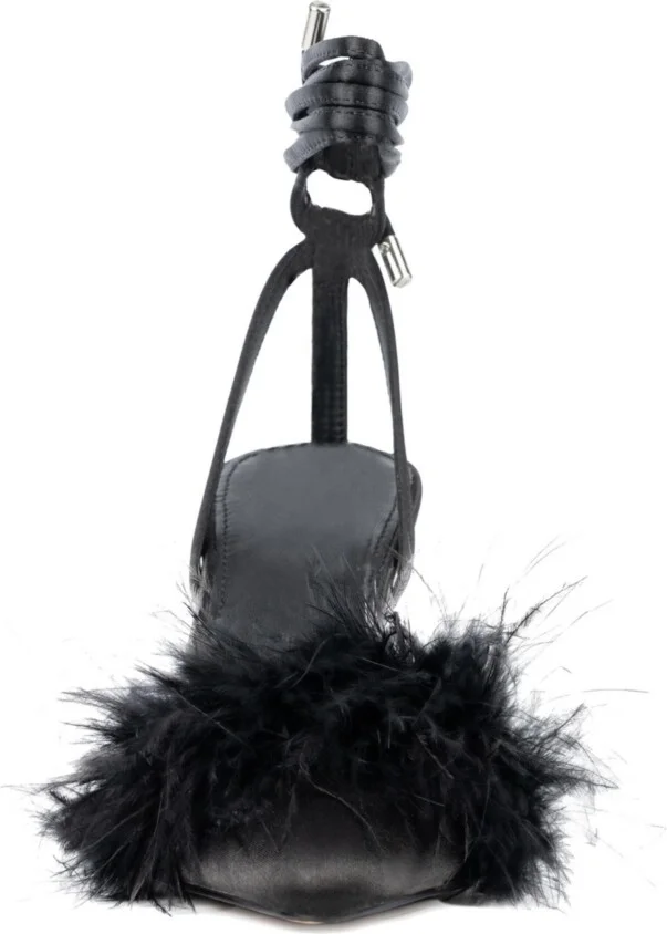 Womens Saylor- Faux Feather Heel Sandal - Image 10
