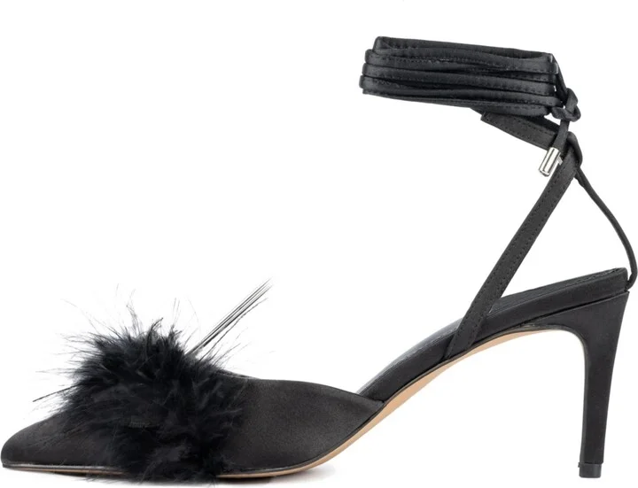 Womens Saylor- Faux Feather Heel Sandal - Image 11