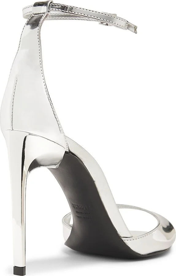Women's Scarlett 100MM Metallic Leather Stiletto Sandals - Prata - Size 5 - Image 3