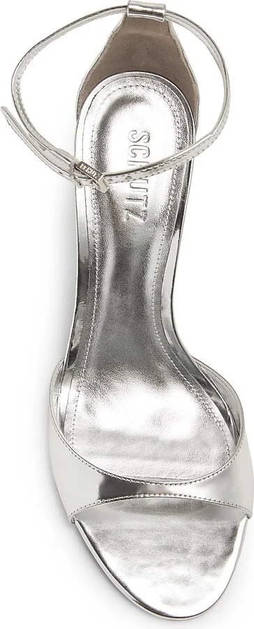 Women's Scarlett 100MM Metallic Leather Stiletto Sandals - Prata - Size 5 - Image 4