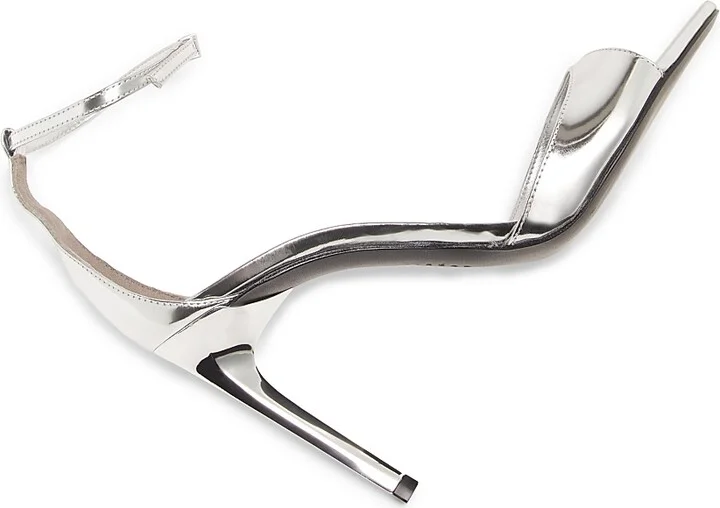 Women's Scarlett 100MM Metallic Leather Stiletto Sandals - Prata - Size 5 - Image 5