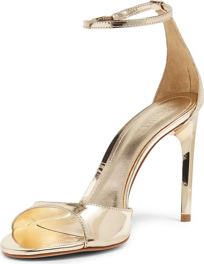 Women's Scarlett 100MM Metallic Leather Stiletto Sandals - Prata - Size 5 - Image 7
