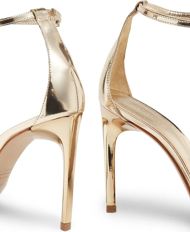 Women's Scarlett 100MM Metallic Leather Stiletto Sandals - Prata - Size 5 - Image 8