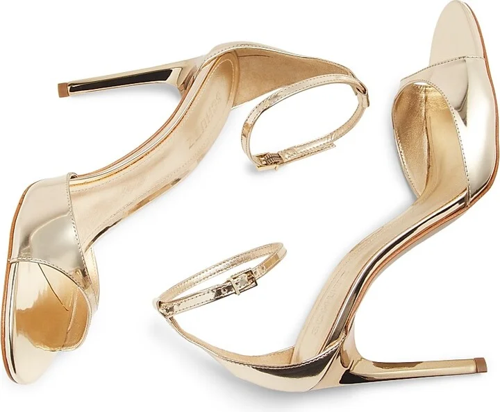 Women's Scarlett 100MM Metallic Leather Stiletto Sandals - Prata - Size 5 - Image 10