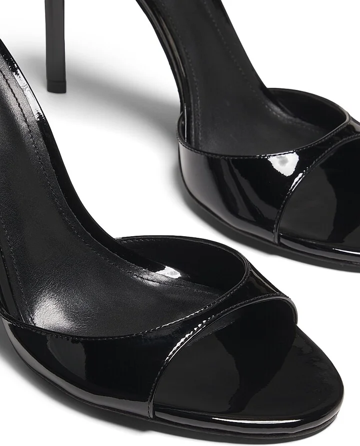 Women's Scarlett 100MM Patent Leather Stiletto Sandals - Black - Size 5 - Image 2