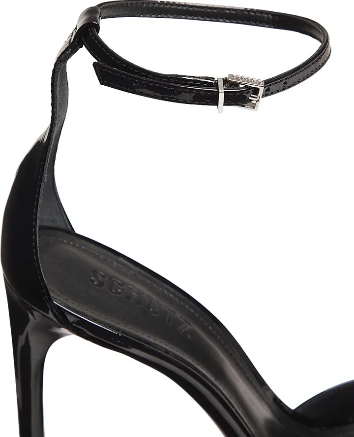 Women's Scarlett 100MM Patent Leather Stiletto Sandals - Black - Size 5 - Image 5