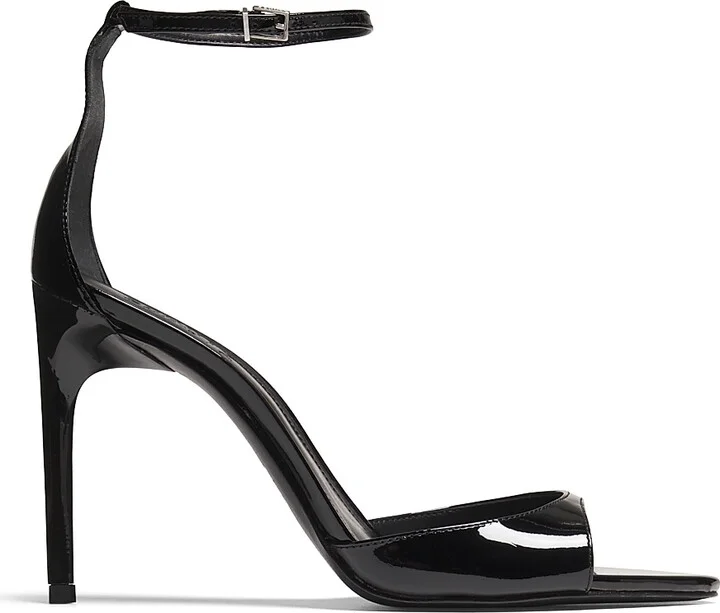 Women's Scarlett 100MM Patent Leather Stiletto Sandals - Black - Size 5