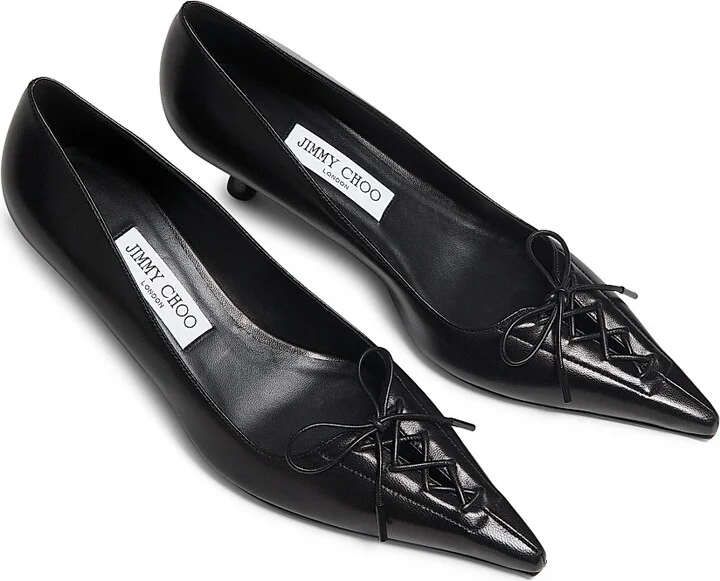 Women's Scarlett 50MM Lace-Up Leather Pumps - Black - Size 6 - Image 4
