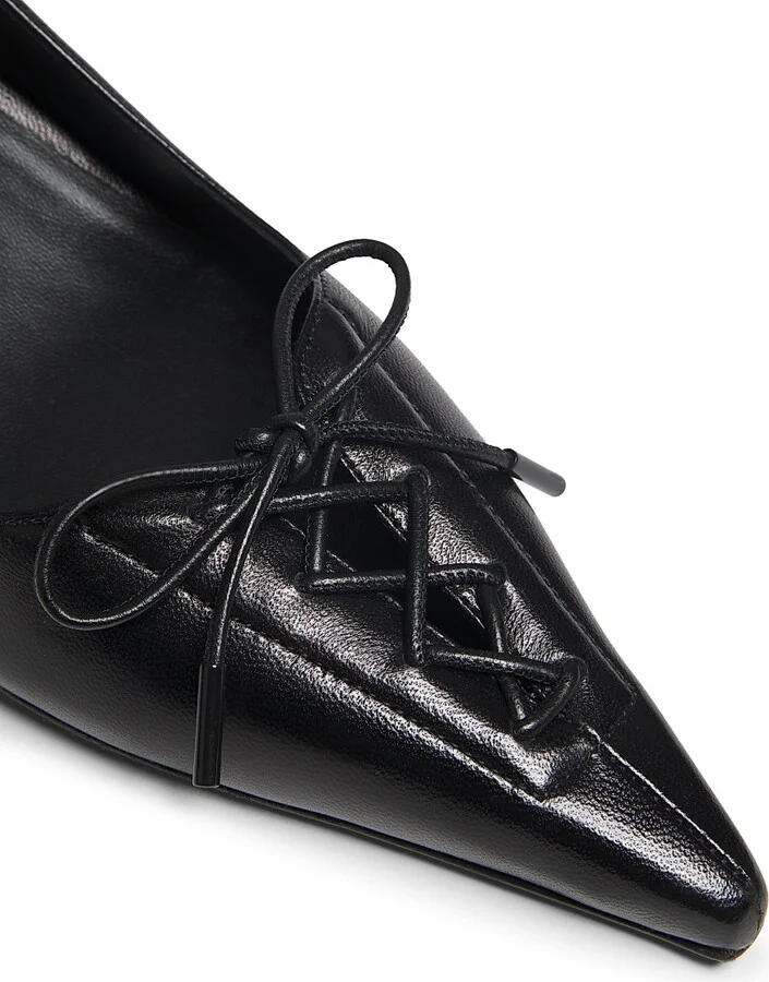 Women's Scarlett 50MM Lace-Up Leather Pumps - Black - Size 6 - Image 6