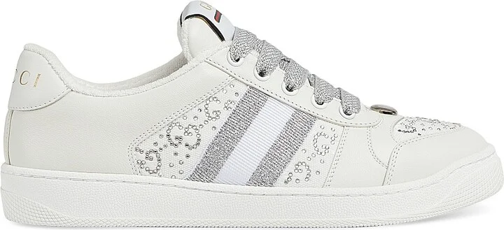 Women's Screener Leather Low-Top Sneakers - Soft White - Size 6