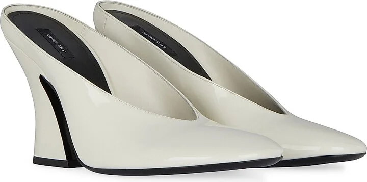Women's Sculpted Heeled Mules in Patent Leather - Black - Size 6 - Image 5