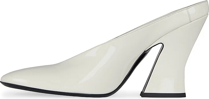 Women's Sculpted Heeled Mules in Patent Leather - Black - Size 6 - Image 6