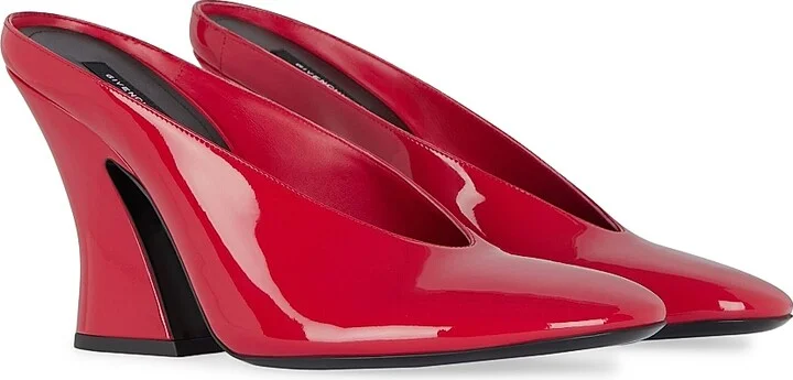 Women's Sculpted Heeled Mules in Patent Leather - Black - Size 6 - Image 9