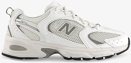 Womens Sea Salt Beige Mr530 Leather and Mesh Low-Top Trainers 4
