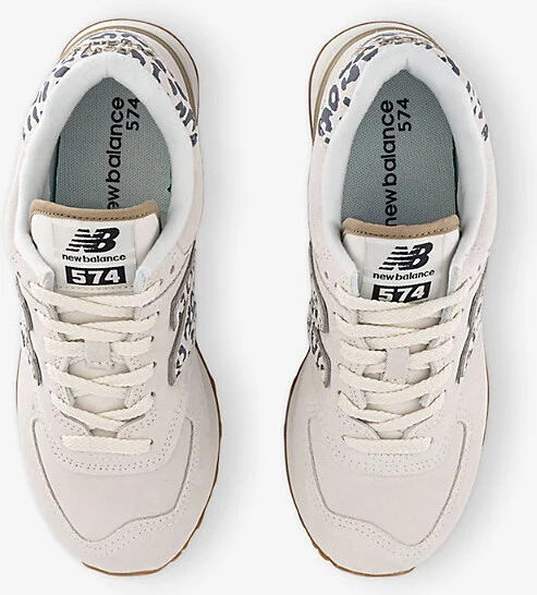 Womens Sea Salt Leopard 574 Suede Low-Top Trainers Eur 40.5 / 7.5 Uk Women - Image 2