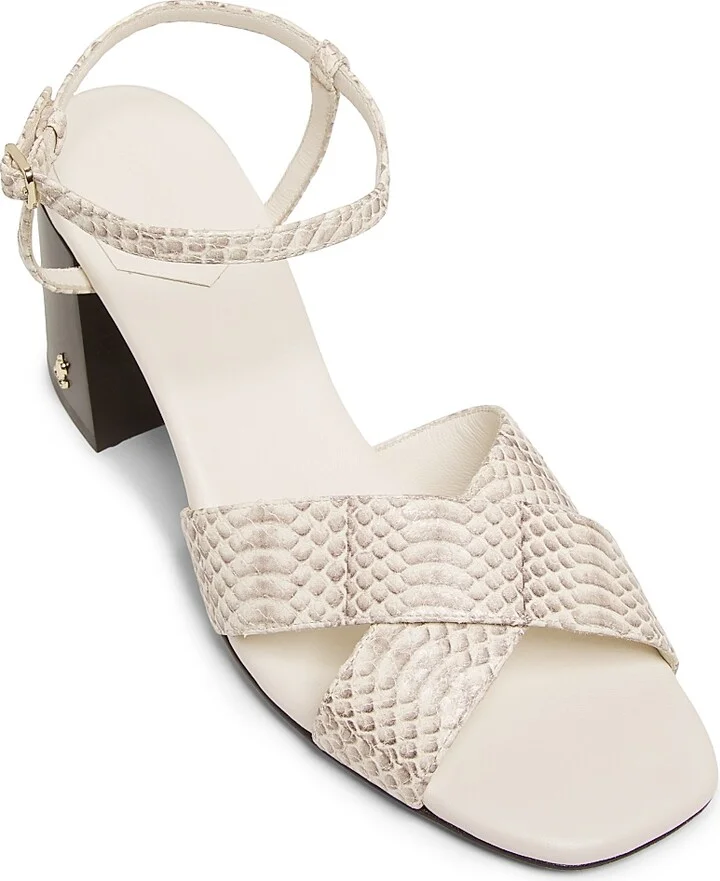 Women's Seasonal Valla 65MM Printed Leather Sandals - Roccia - Size 5 - Image 4
