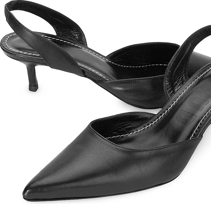 Women's Sebastian 40MM Leather Slingback Pumps - Black - Size 6 - Image 5