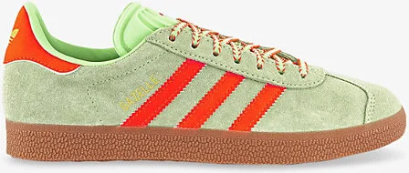 Womens Semi Green Spark Solar O Gazelle Suede Low-Top Trainers 7