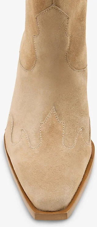 Womens Sepia Brown Dolly Western Embroidered Suede Knee-High Heeled Boots Eur 36 / 3 Uk Women - Image 3