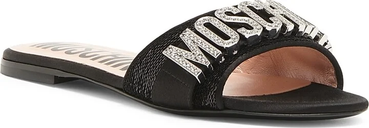 Women's Sequin & Crystal-Embellished Mules - Black - Size 5 - Image 2