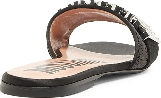 Women's Sequin & Crystal-Embellished Mules - Black - Size 5 - Image 3