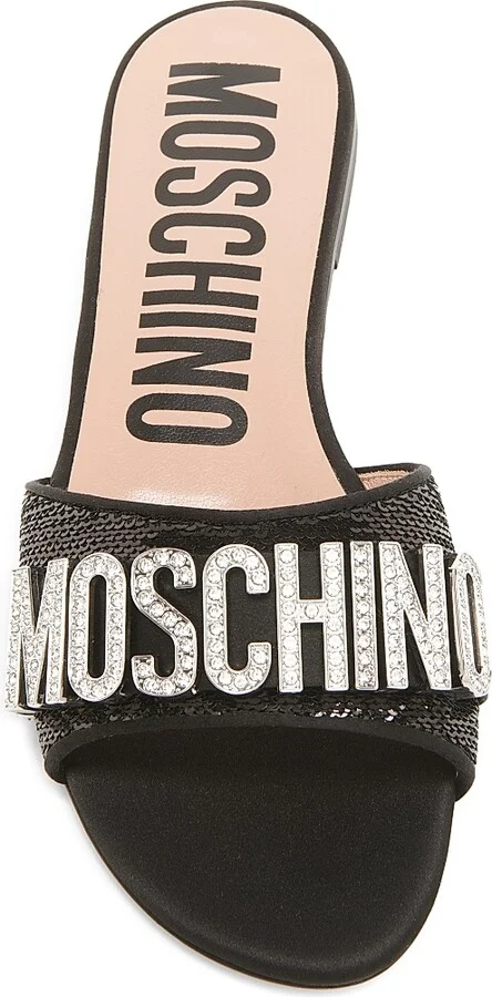 Women's Sequin & Crystal-Embellished Mules - Black - Size 5 - Image 5