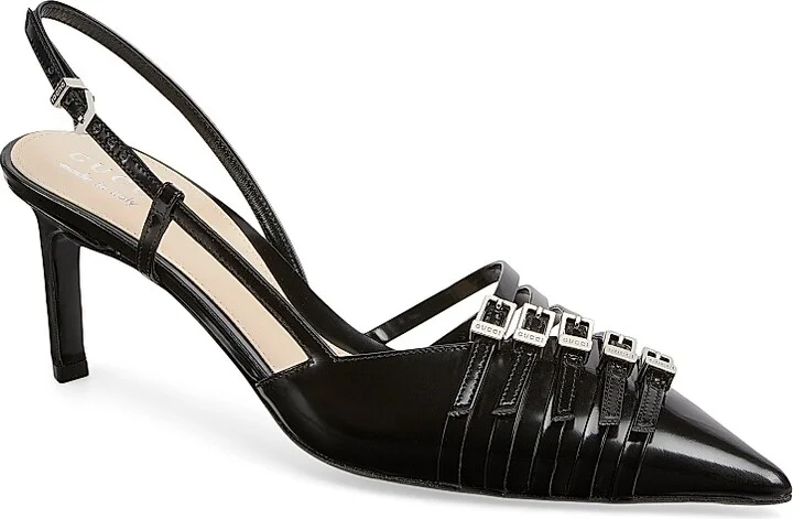 Women's Seraphine 75MM Leather Slingback Pumps - Nero - Size 9 - Image 2