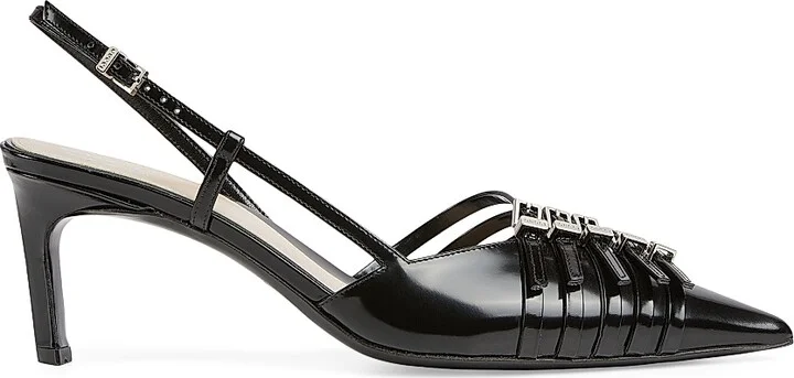 Women's Seraphine 75MM Leather Slingback Pumps - Nero - Size 9