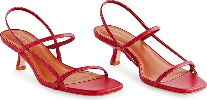 Women's Serenity Bare 50MM Leather Slingback Sandals - Scarlet - Size 5.5 - Image 2