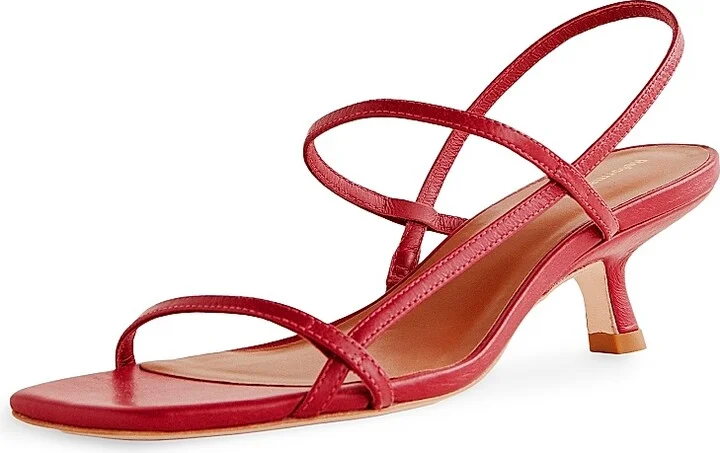 Women's Serenity Bare 50MM Leather Slingback Sandals - Scarlet - Size 5.5 - Image 3