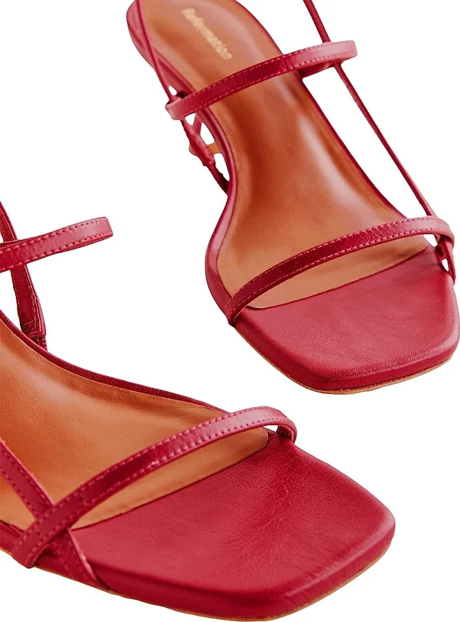 Women's Serenity Bare 50MM Leather Slingback Sandals - Scarlet - Size 5.5 - Image 4
