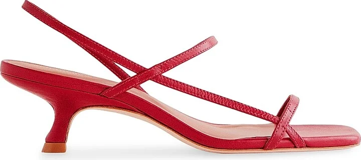 Women's Serenity Bare 50MM Leather Slingback Sandals - Scarlet - Size 5.5
