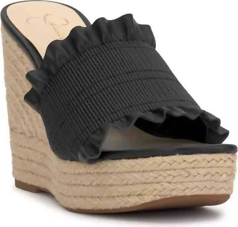 Women's Serilda Espadrille Platform Wedge Heels In Black