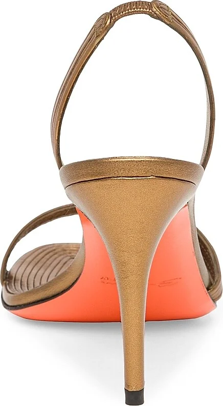 Women's Serpenti 85MM Metallic Leather Slingback Sandals - Bronze - Size 7.5 - Image 5