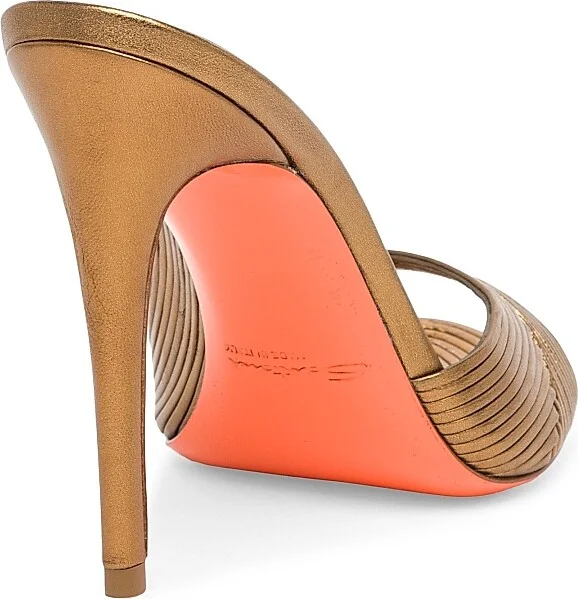 Women's Serpentine 85MM Metallic Leather Sandals - Bronze - Size 6 - Image 3