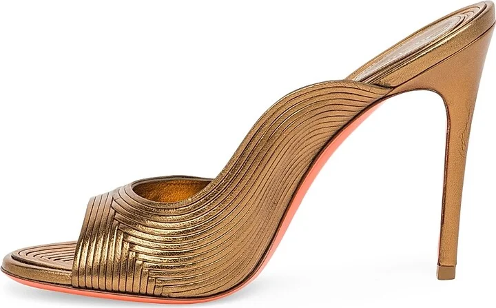 Women's Serpentine 85MM Metallic Leather Sandals - Bronze - Size 6 - Image 5