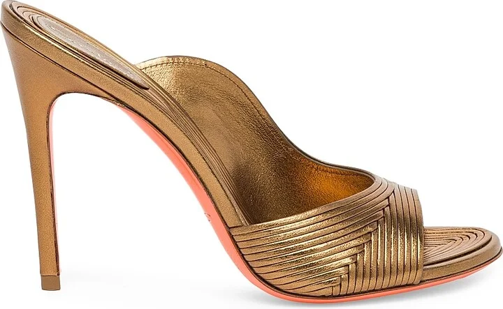 Women's Serpentine 85MM Metallic Leather Sandals - Bronze - Size 6