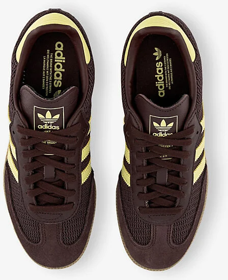 Womens Shadow Brown Power Yello Samba Og Leather Low-Top Trainers Eur 40.5 / 7.5 Uk Women - Image 2