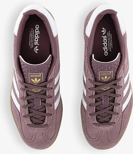 Womens Shadow Fig White Gum Gazelle Indoor Suede Trainers Eur 38/5 Uk Women - Image 2