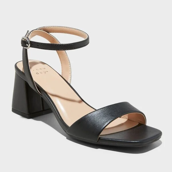Women's Shannon Heels with Memory Foam Insole - A New Day™ : Ankle Strap, Block Heel Sandals