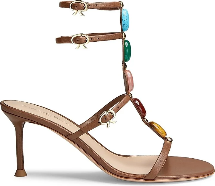 Women's Shanti 70MM Nappa Leather Sandals - Cuoio - Size 6