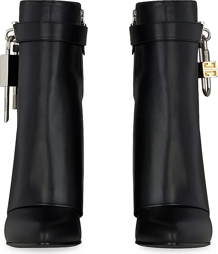 Women's Shark Lock Ankle Boots in Leather - Black - Size 5 - Image 3