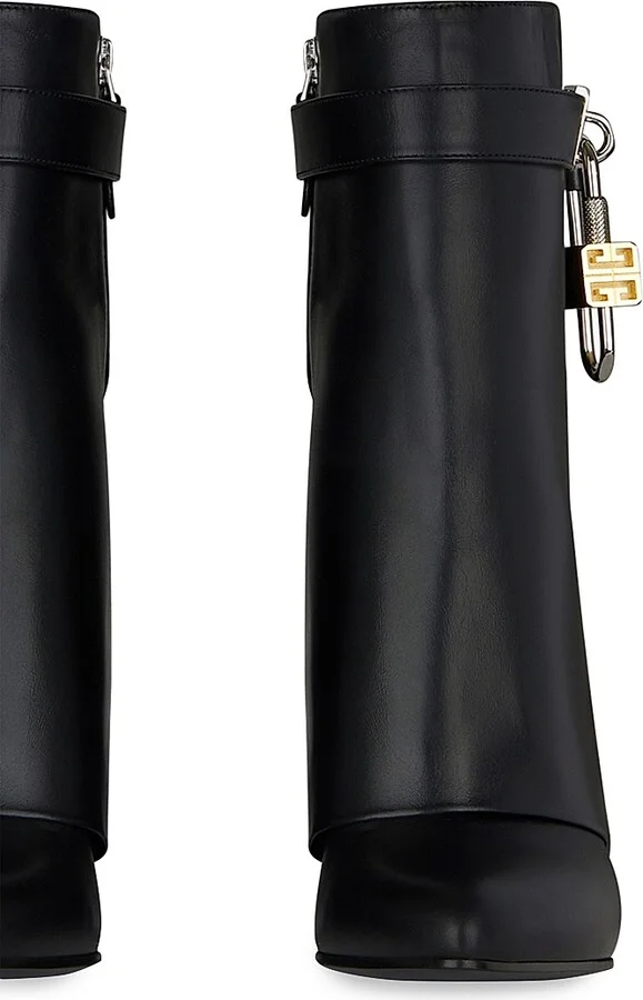 Women's Shark Lock Ankle Boots in Leather - Black - Size 5 - Image 5